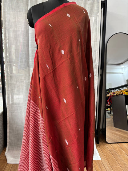 MAROON JAMDANI SAREE