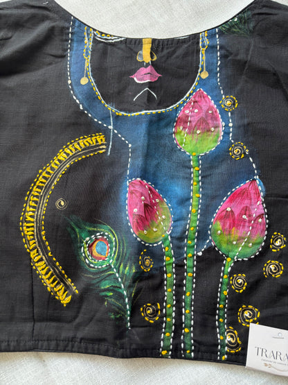 Black hand painted blouse