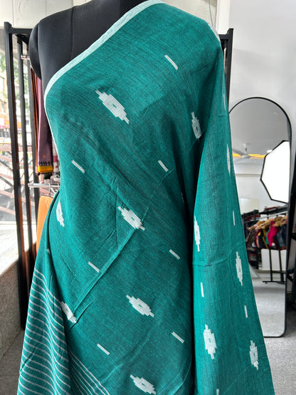 GREEN MUL JAMDANI SAREE