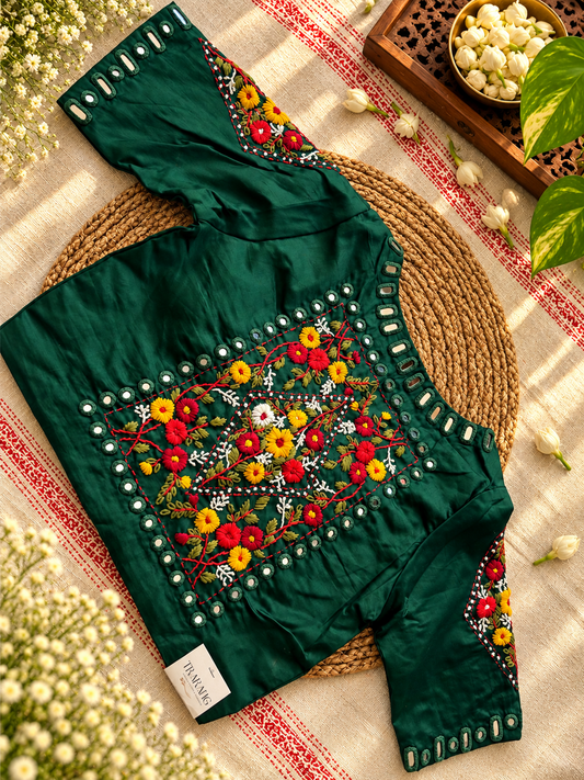 Green Embroidered blouse