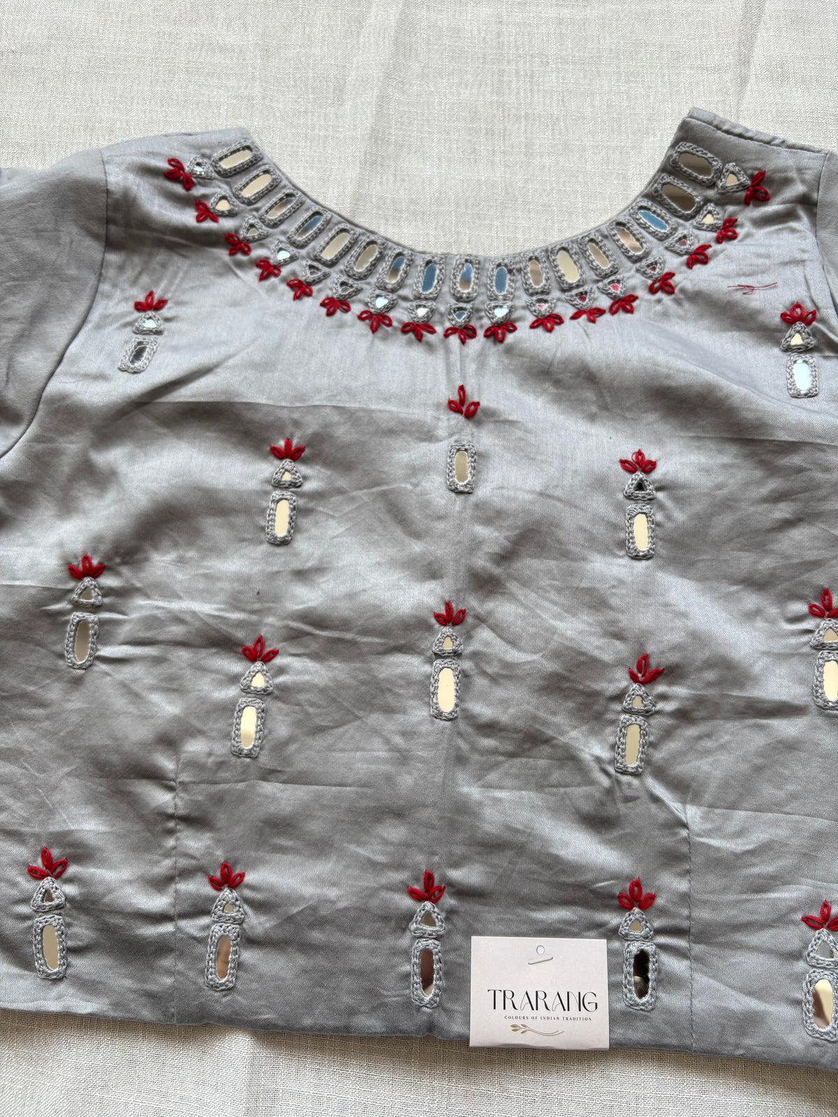 Grey Embroidered blouse