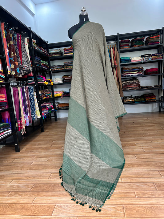 GREEN CHECKS  MUL SAREE