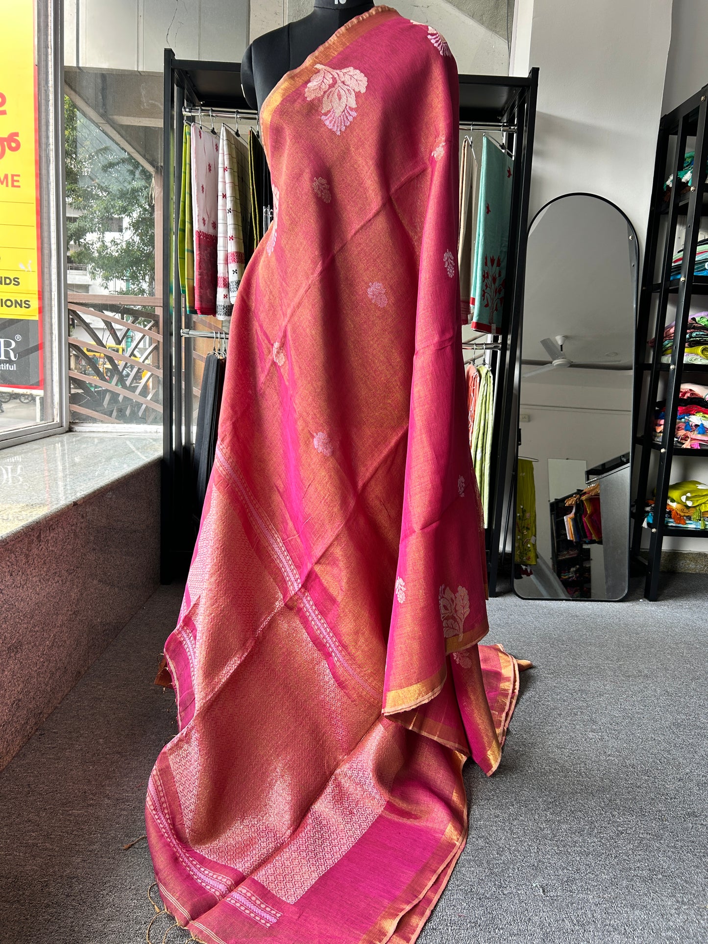 PINK TISSUE JAMDANI