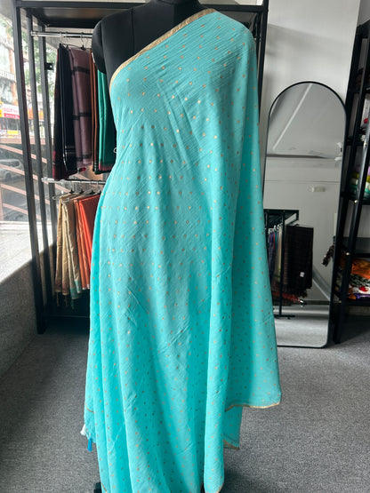 BLUE MUL SAREE