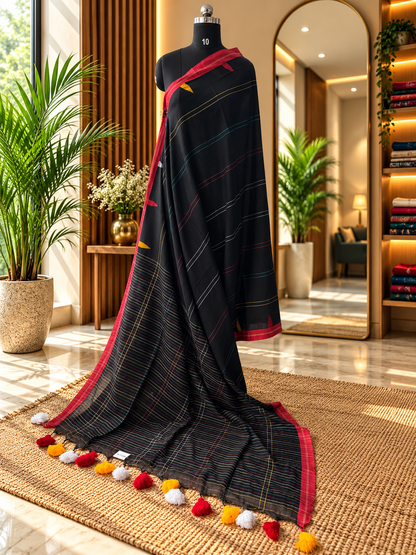 BLACK JAMDANI SAREE