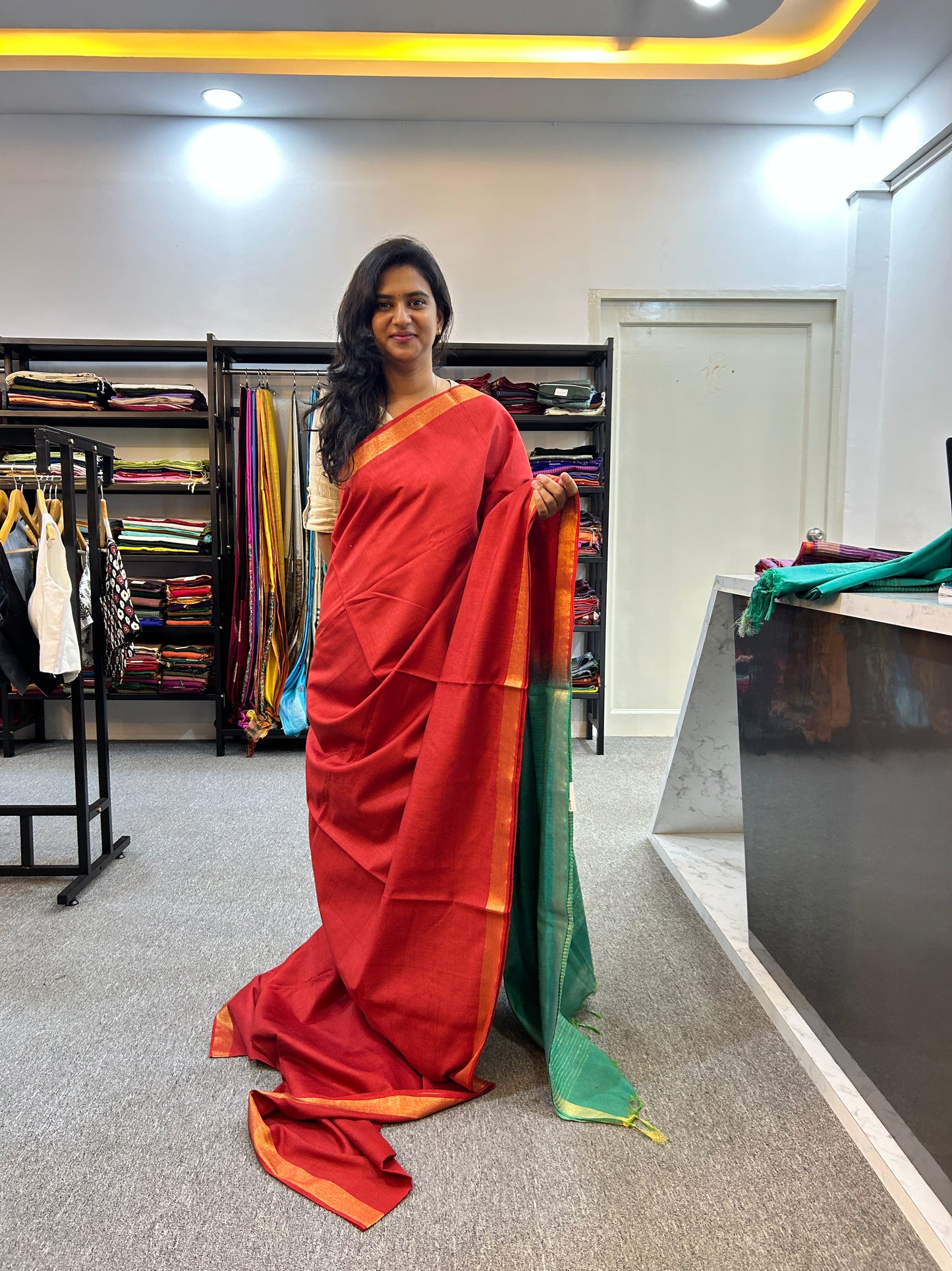 RED MYRA SAREE