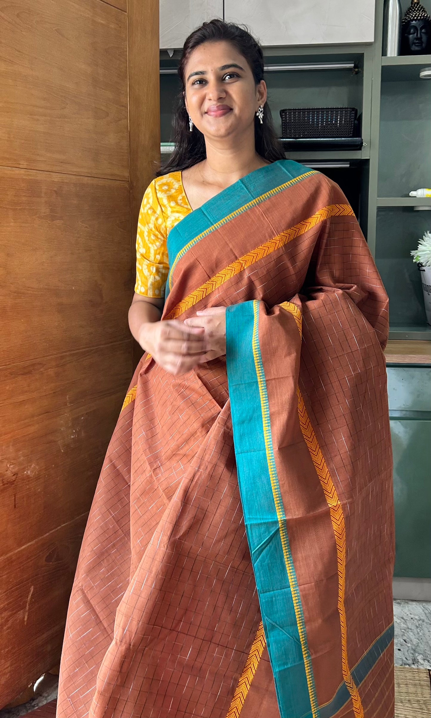 BROWN NARAYANPET SAREE