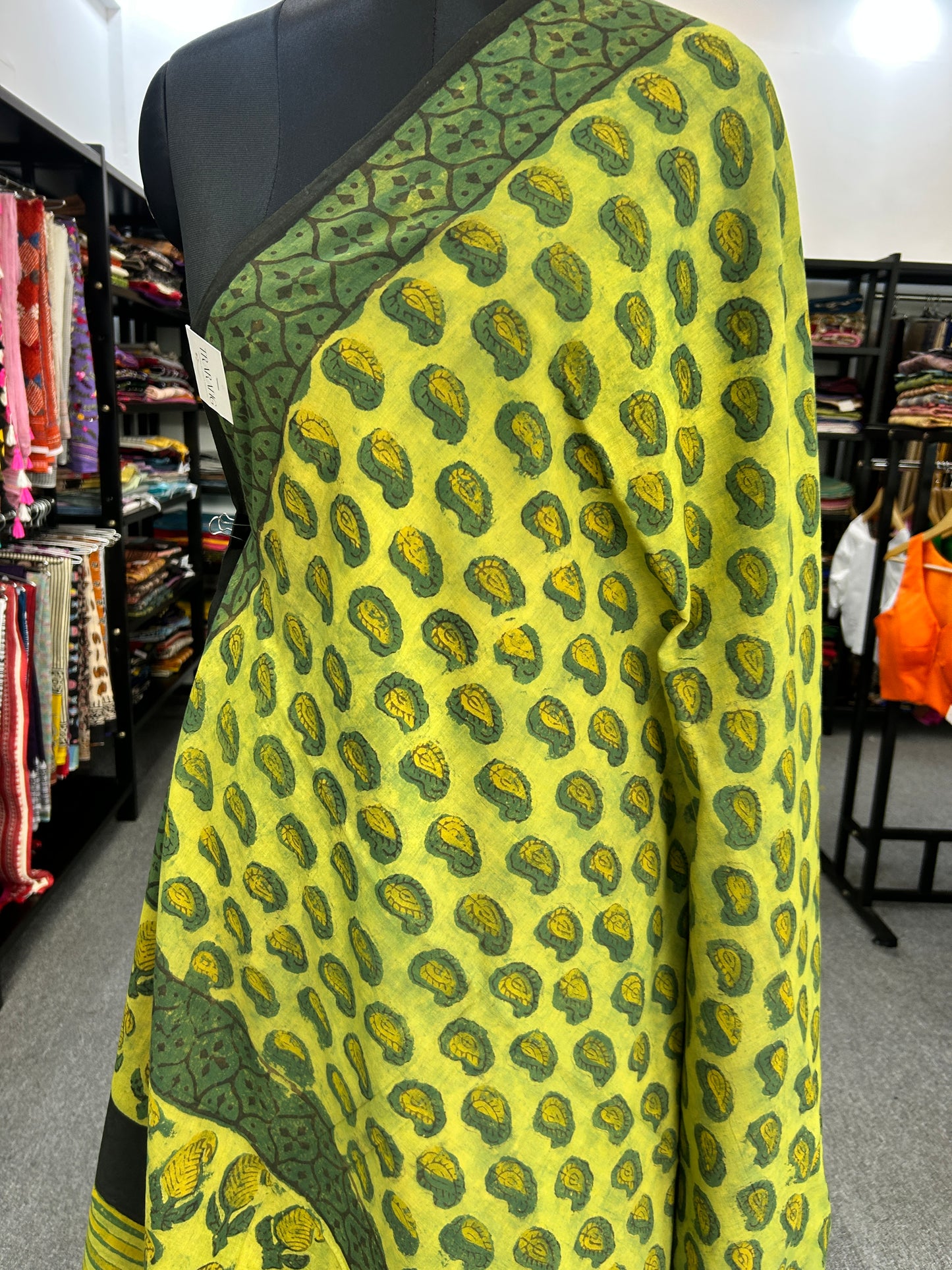 GREEN AJRAKH MUL SAREE