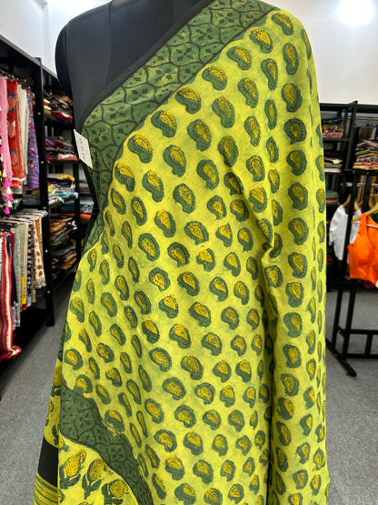 GREEN AJRAKH MUL SAREE