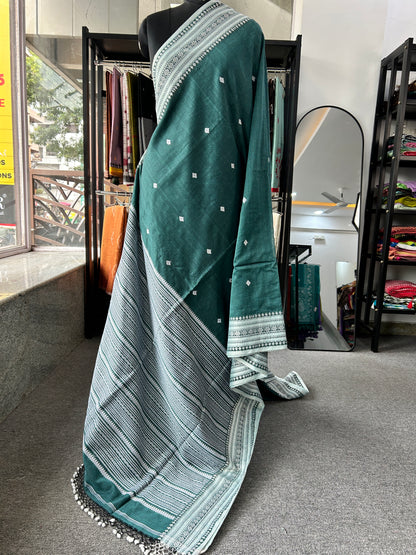 GREEN MERCERISED SAREE