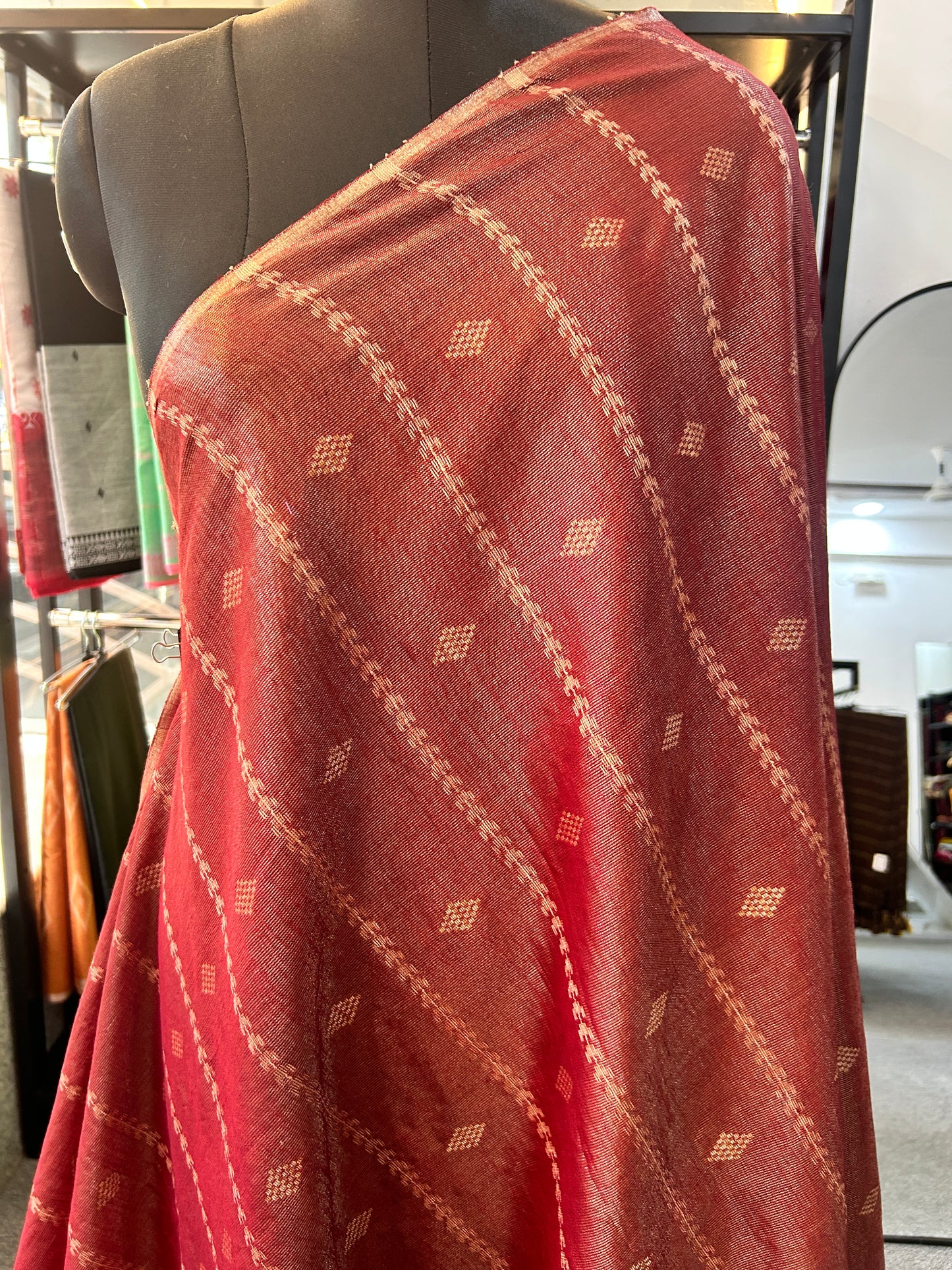 MARRON TISSUE SAREE