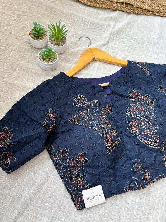 NAVY BLUE HAKOBA BLOUSE