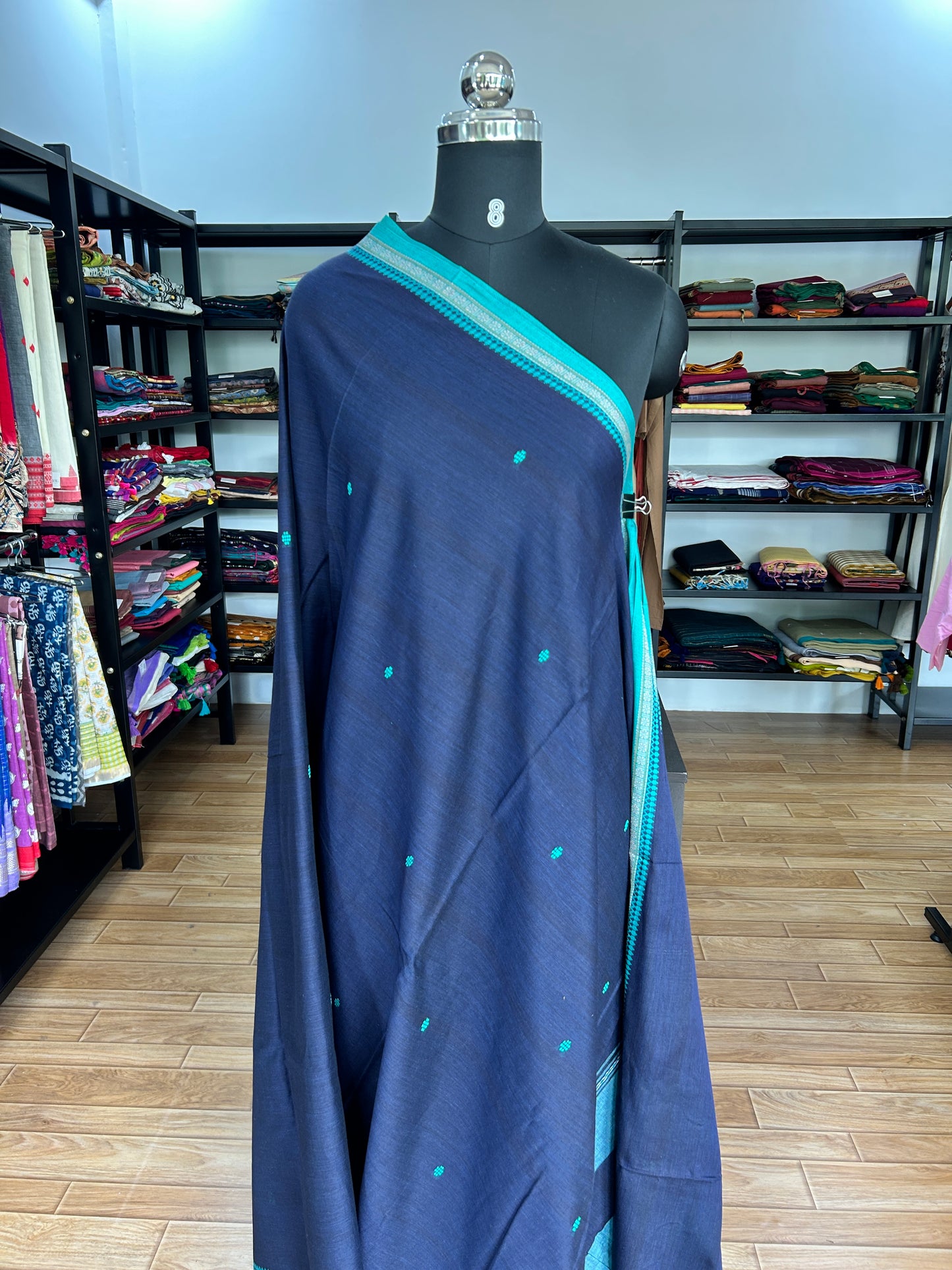 BLUE DHANIAKHALI SAREE
