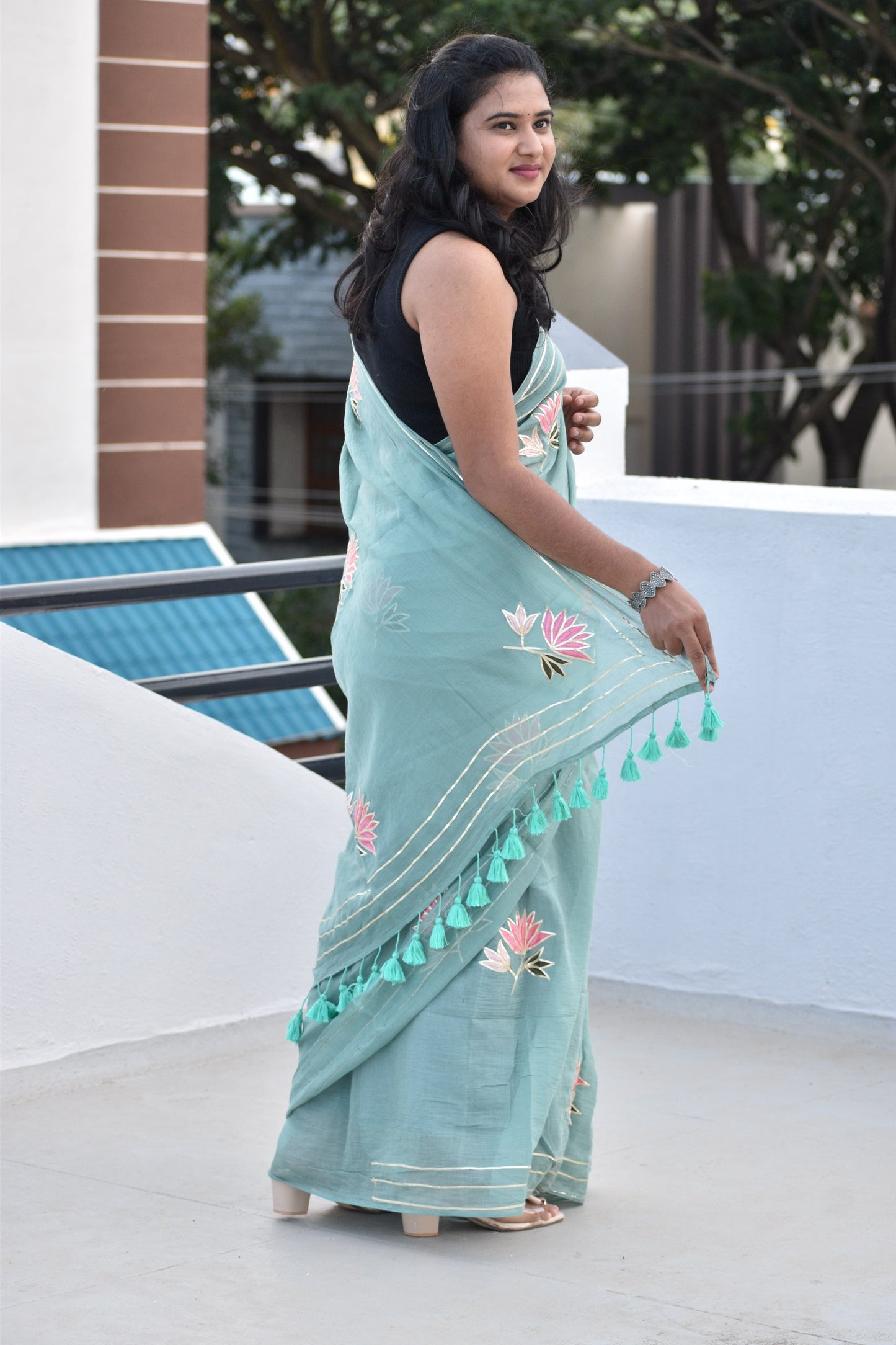 GREEN MUL SAREE