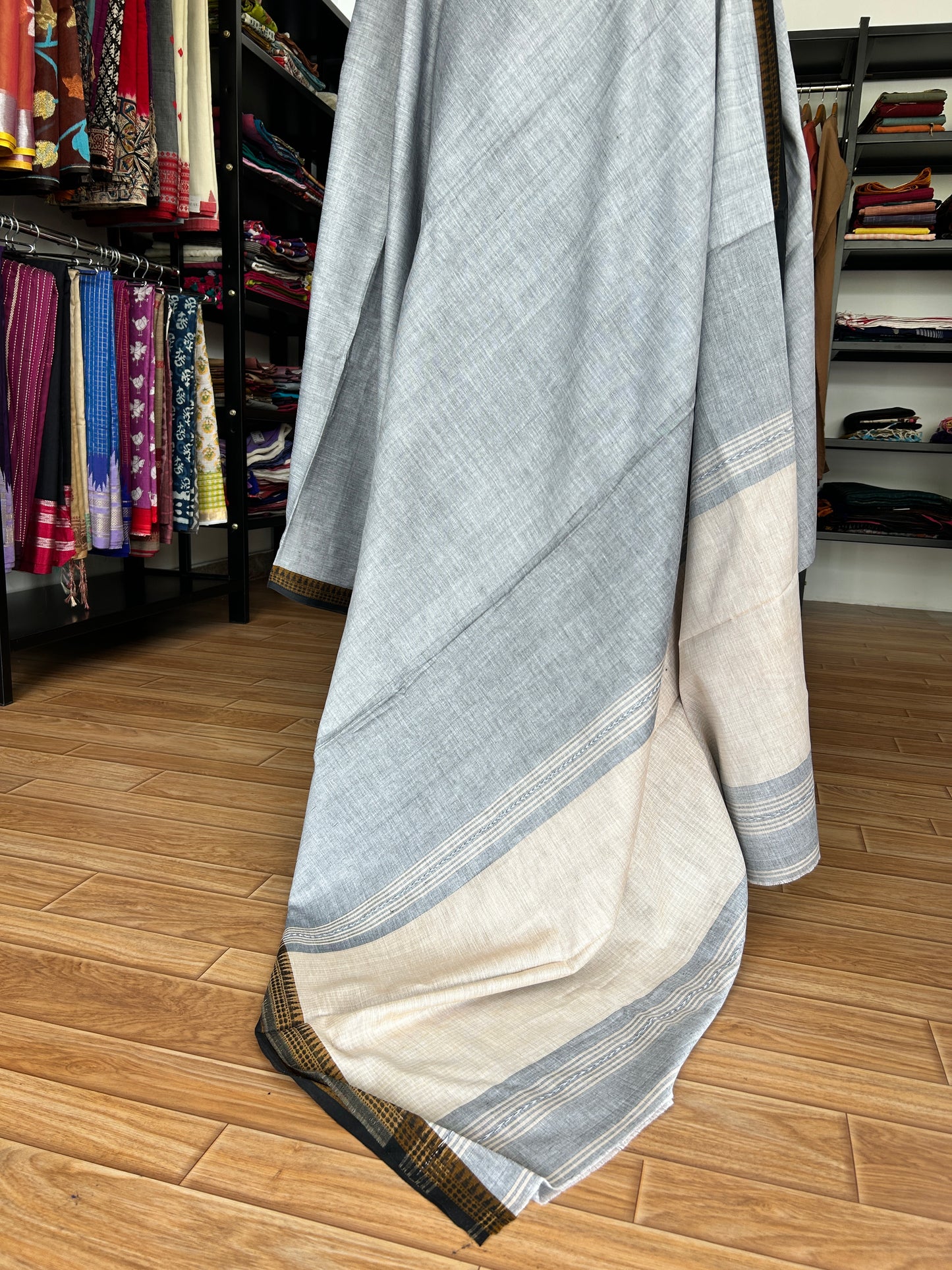 GREY DHANIAKHALI SAREE