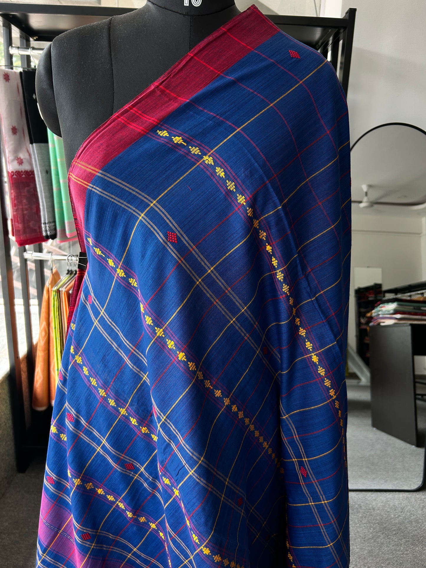 BLUE DHANIAKHALI SAREE