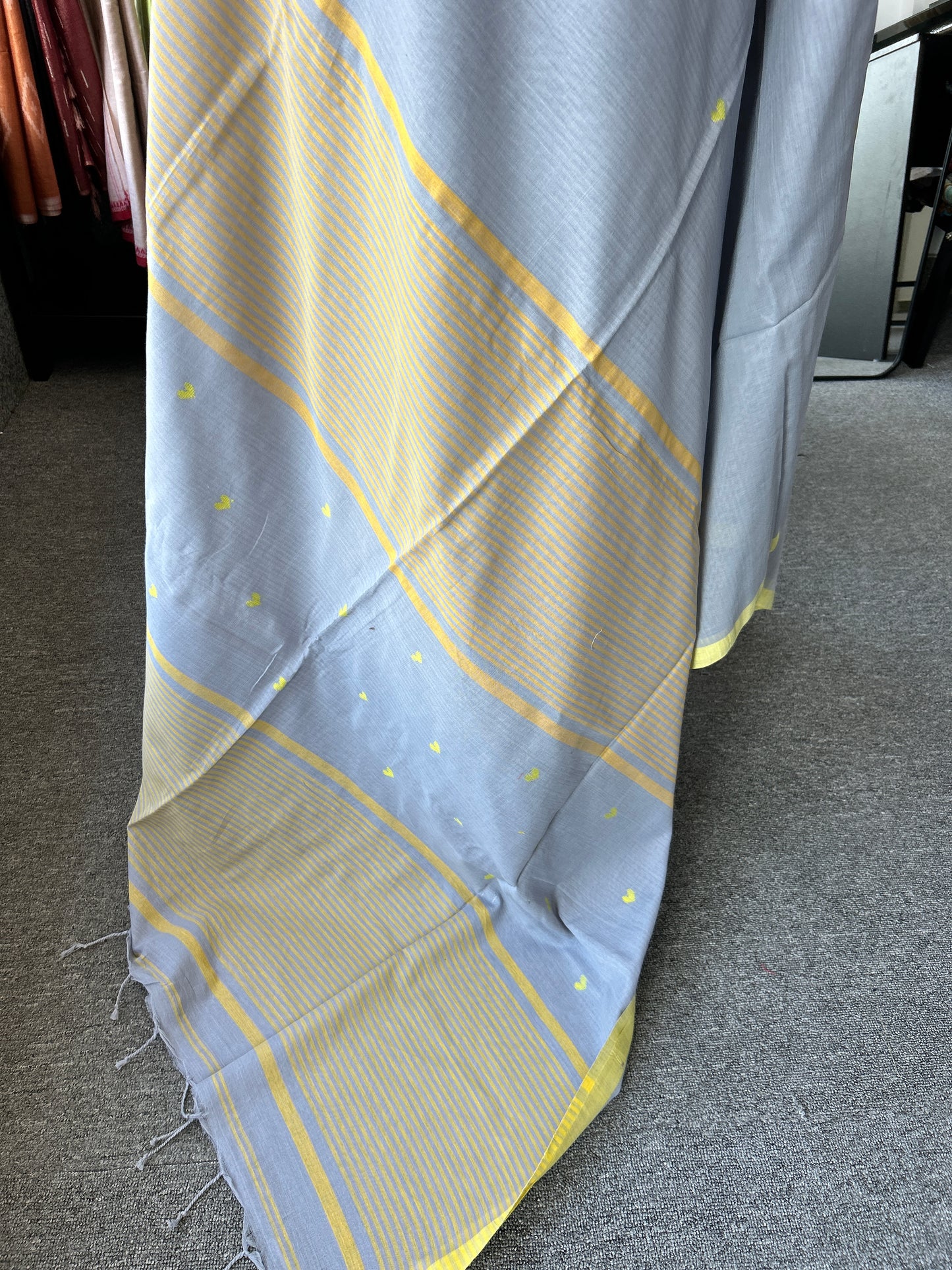 GREY MERCERISED JAMDANI
