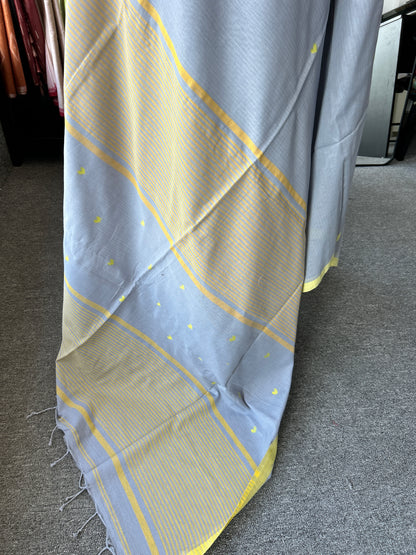 GREY MERCERISED JAMDANI