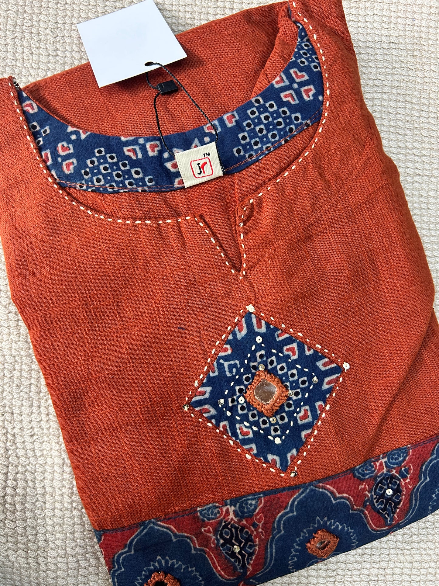 BLUE GAMTHI COTTON SUIT