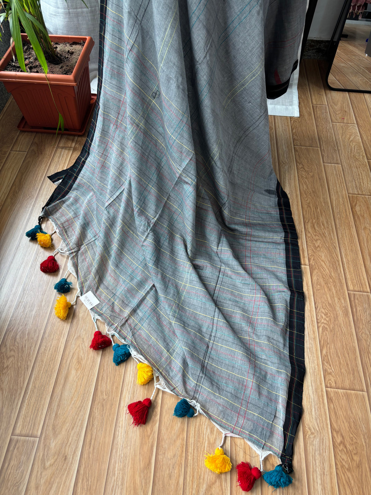 GREY JAMDANI SAREE