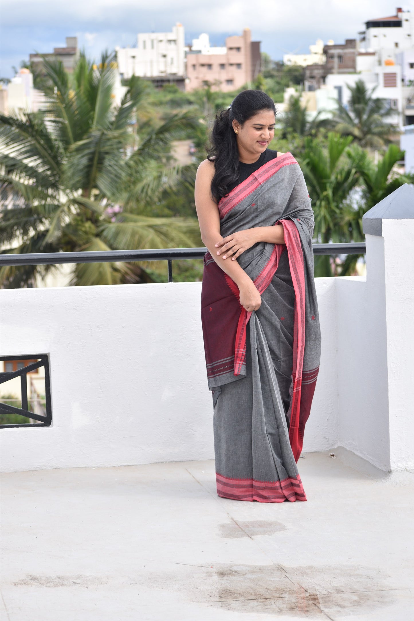 GREY DHANIAKHALI SAREE