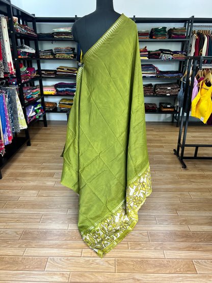 Green kalamkari saree