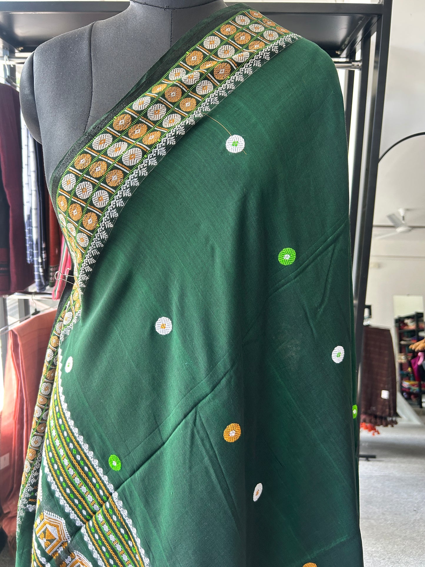 GREEN MERCERISED SAREE