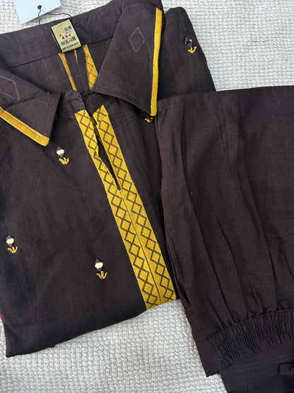 BROWN GAMTHI COTTON SUIT