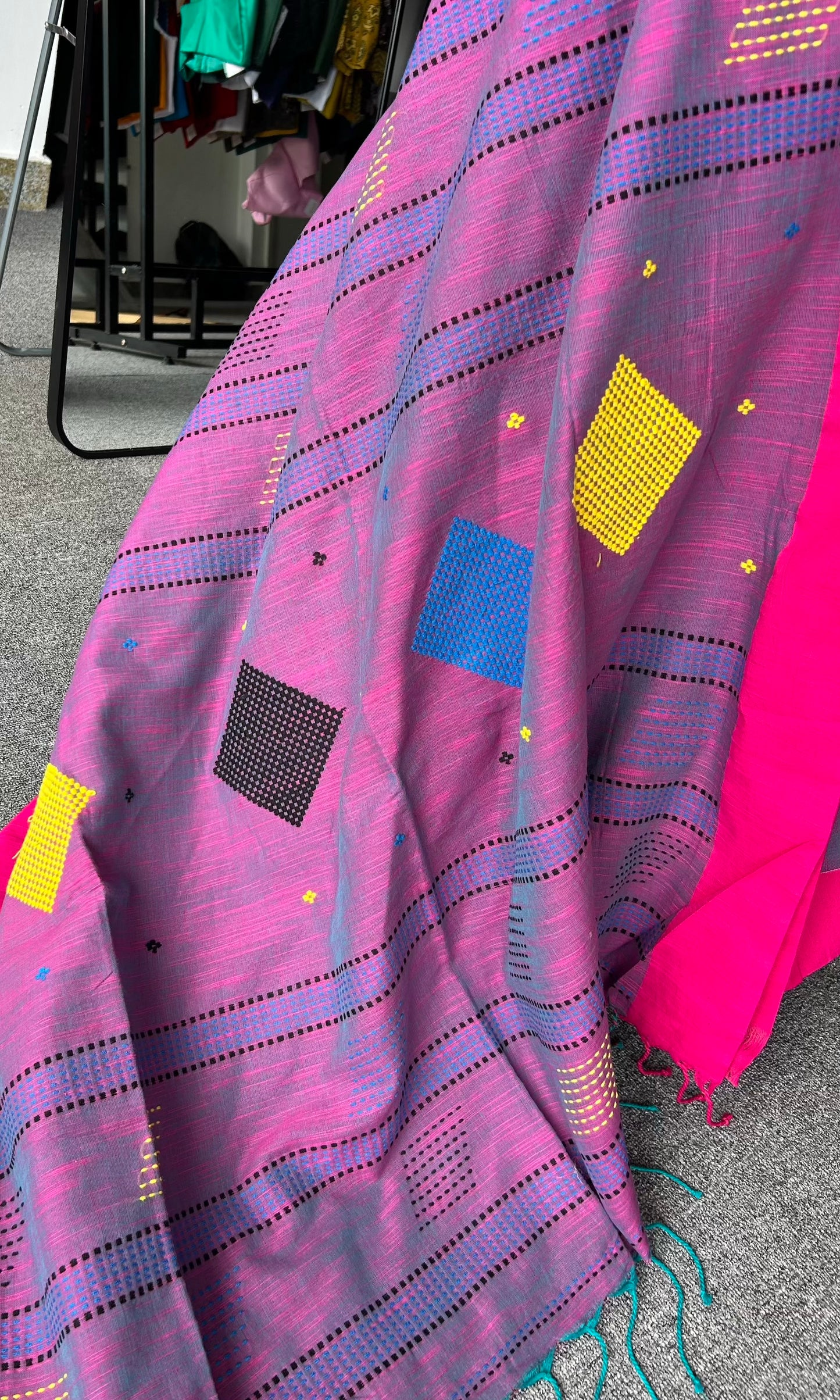 PURPLE KHADI COTTON SAREE