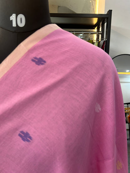 PINK MUL JAMDANI SAREE