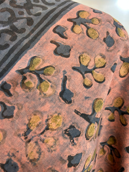 PINK AJRAKH MUL SAREE