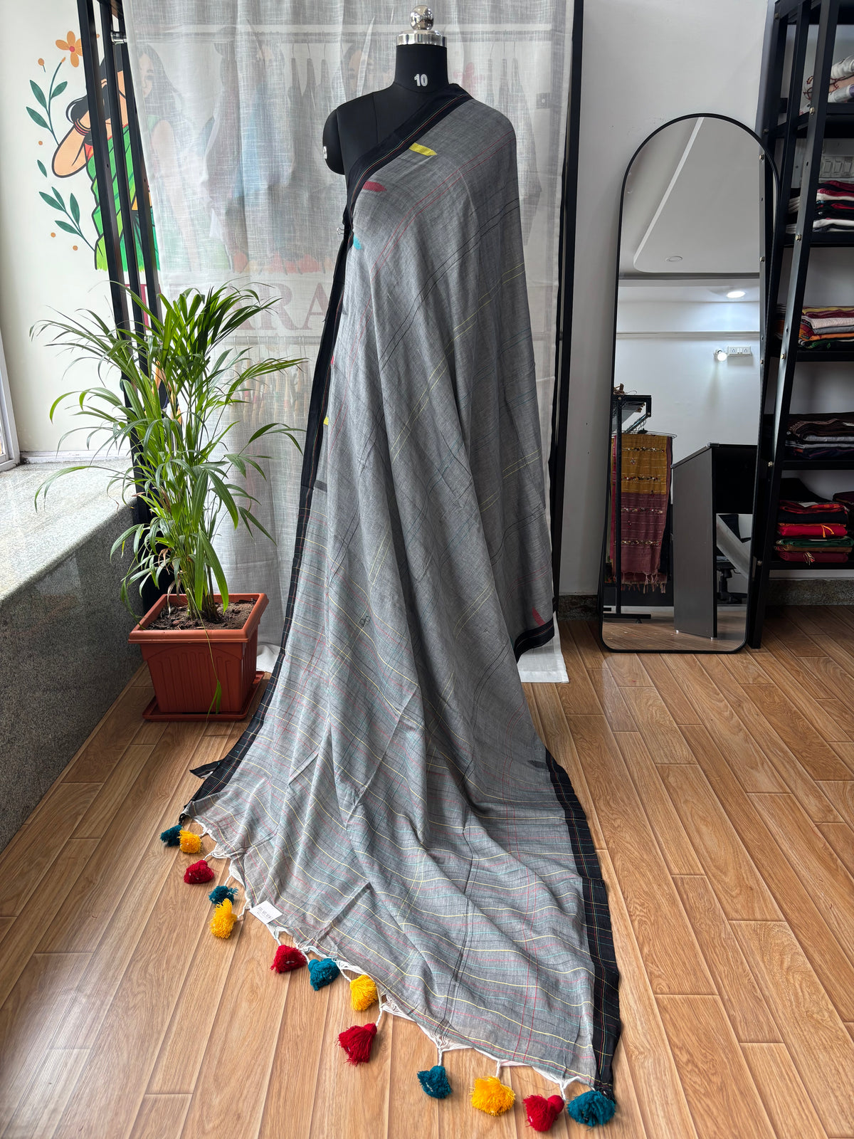 GREY JAMDANI SAREE