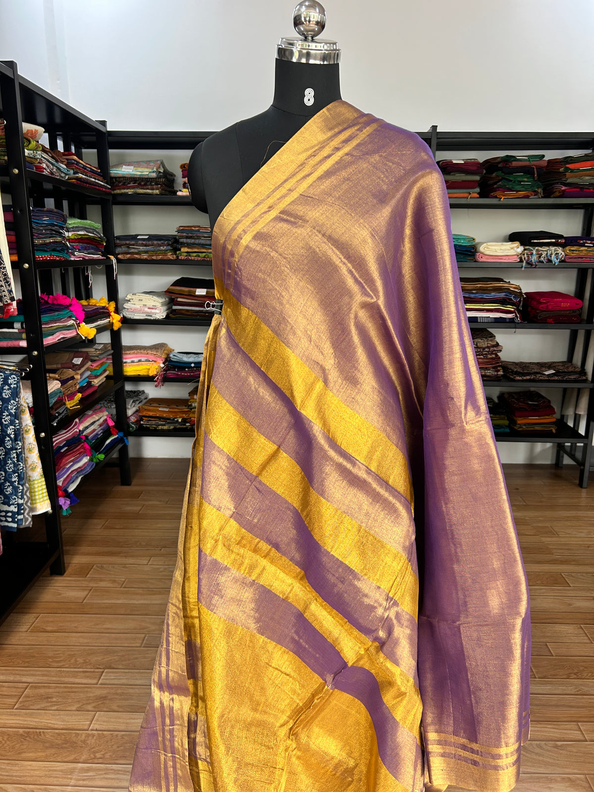 PURPLE TISSUE  MUL SAREE