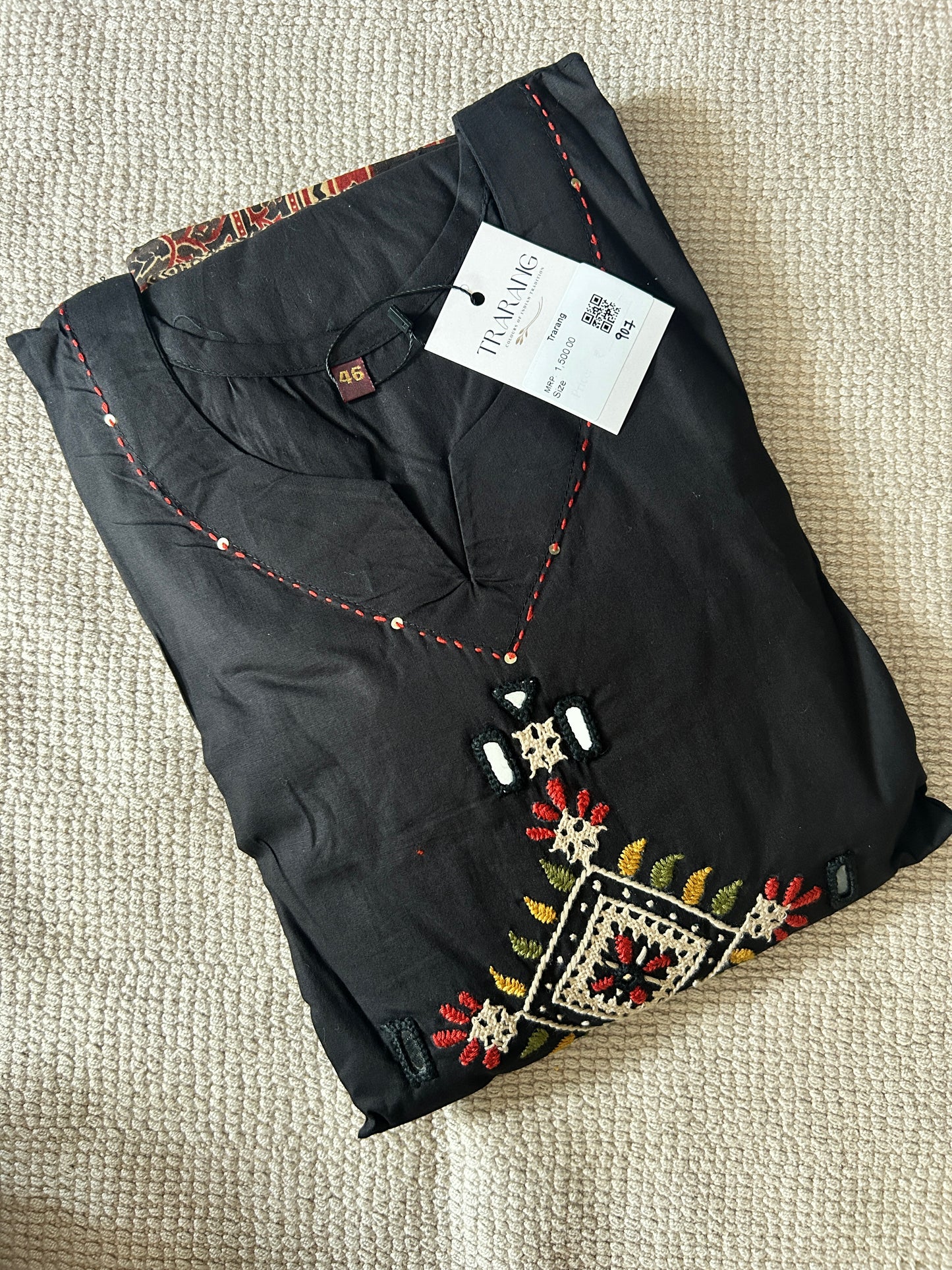 BLACK GAMTHI COTTON SUIT