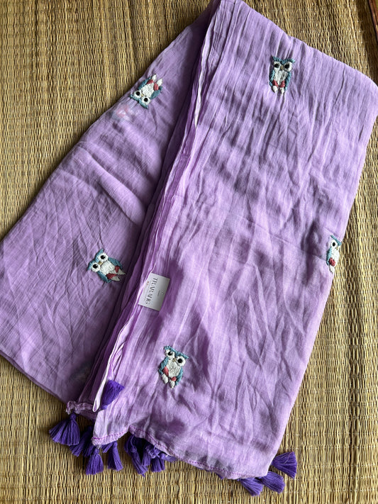 GREEN OWL MUL SAREE