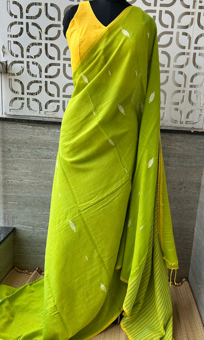 GREEN MUL JAMDANI SAREE