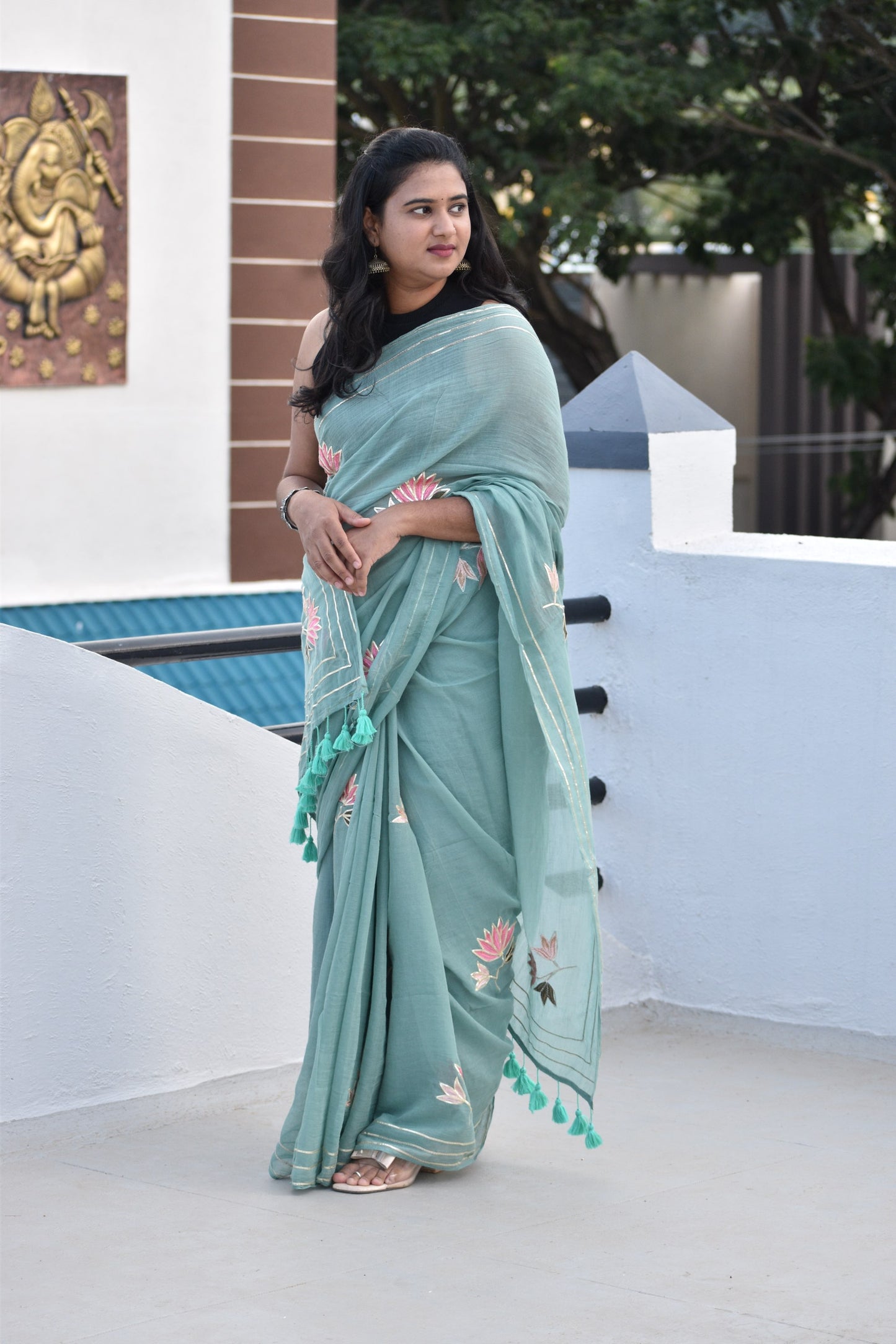 GREEN MUL SAREE