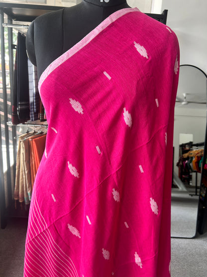 PINK MUL JAMDANI SAREE