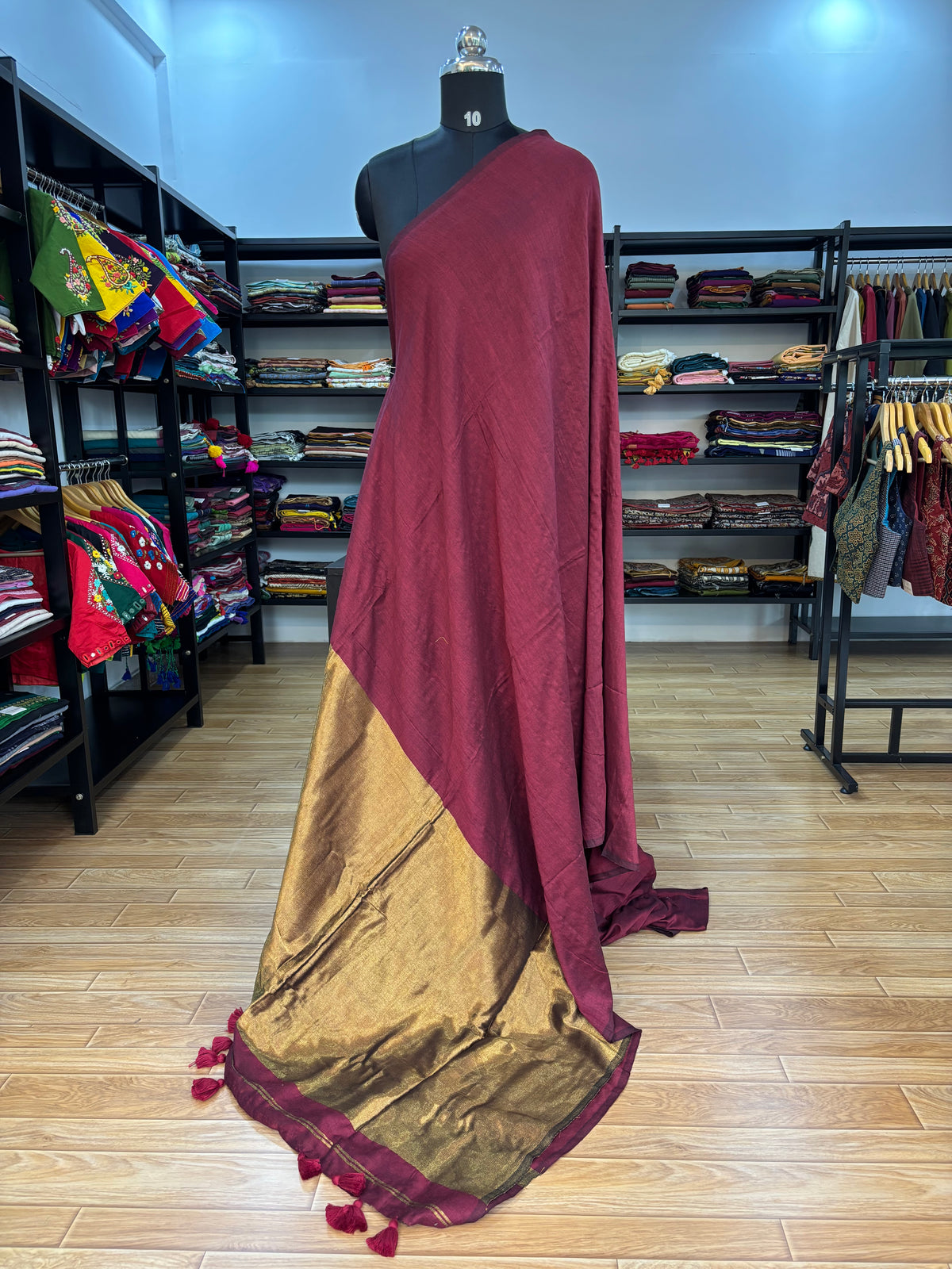 MAROON ACRYLIC SAREE