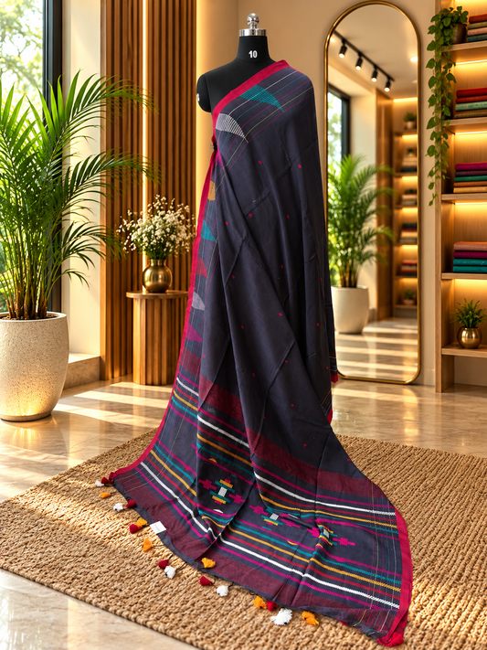 DARK BLUE JAMDANI SAREE