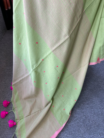 GREEN JAMDANI SAREE