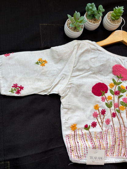 WHITE EMBROIDERED  BLOUSE