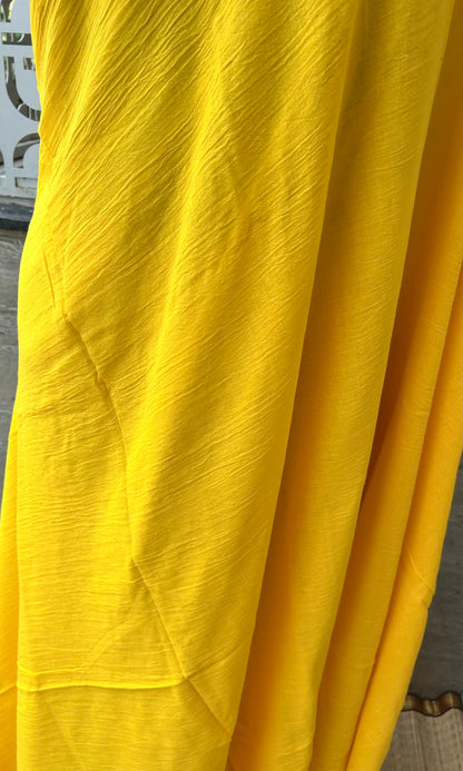 YELLOW MUL SAREE