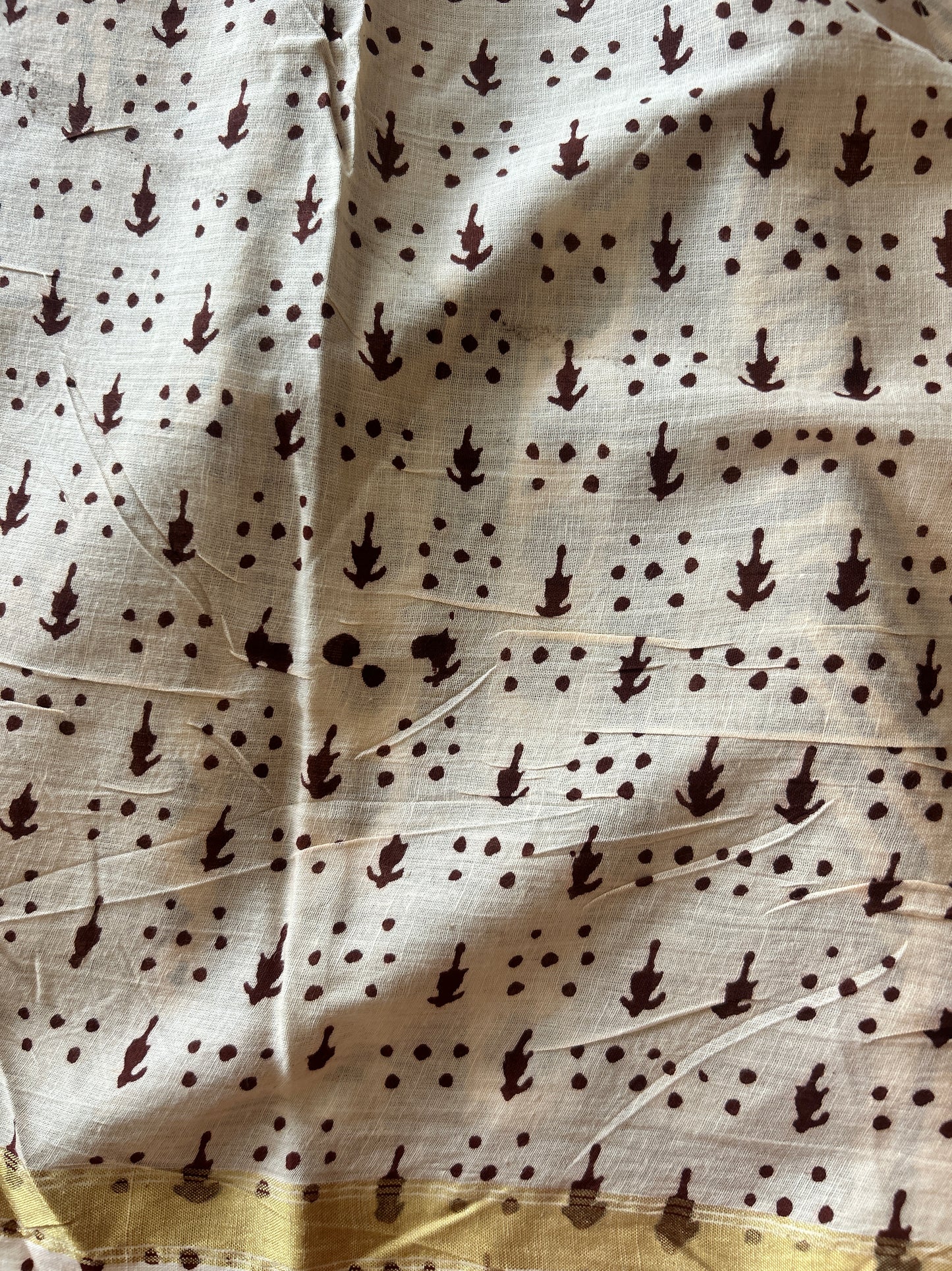 Brown chanderi mul cotton