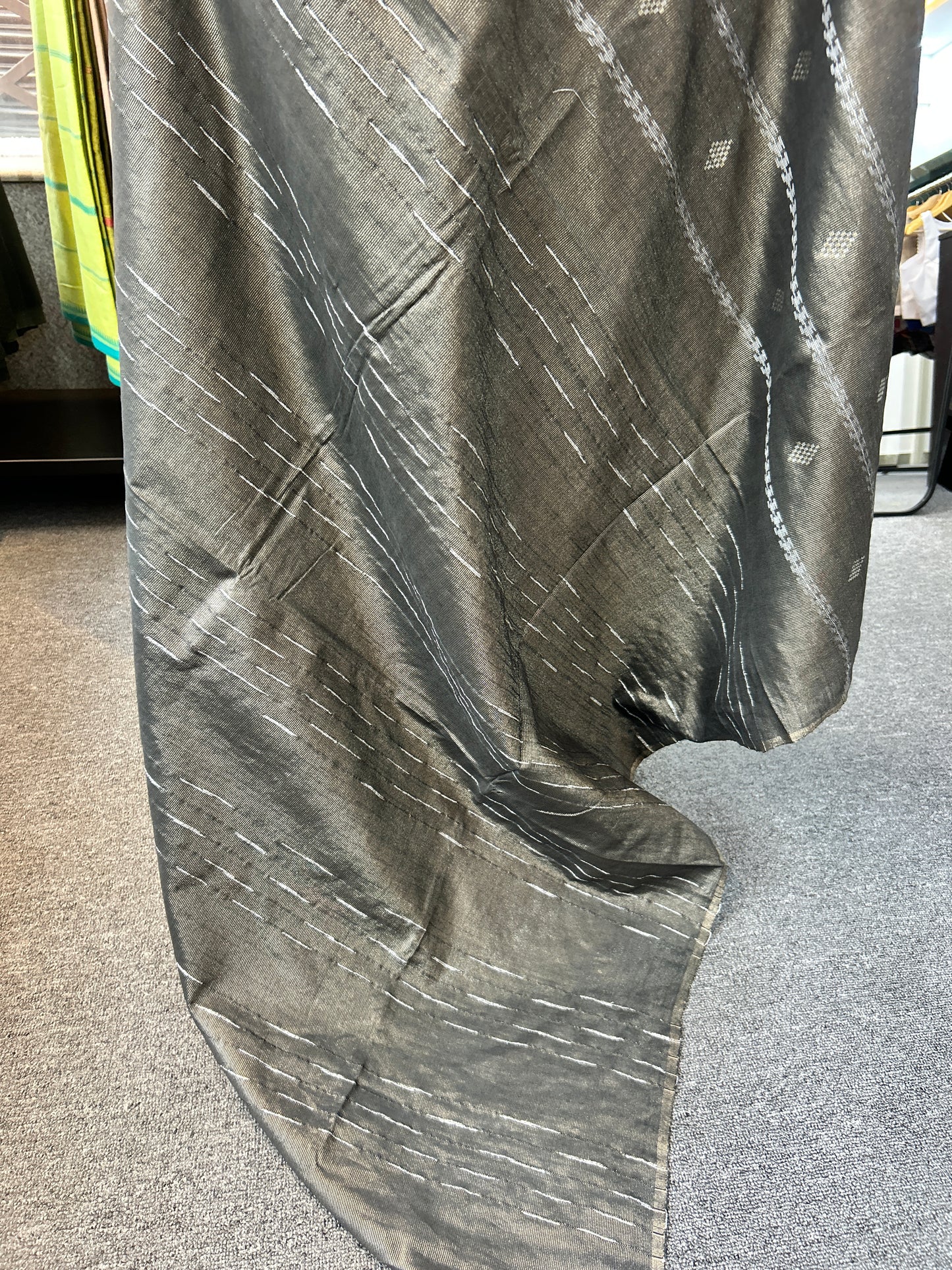GREY TISSUE SAREE