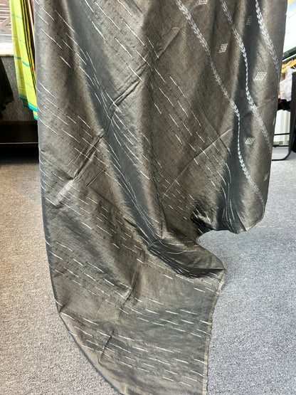 GREY TISSUE SAREE