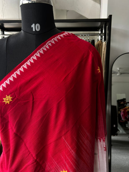 RED DHANIAKHALI SAREE