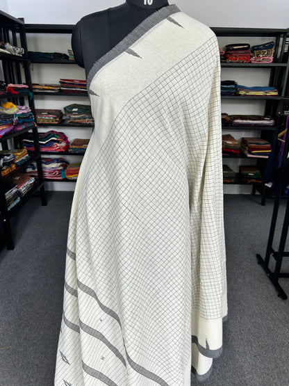 WHITE JAMDANI SAREE