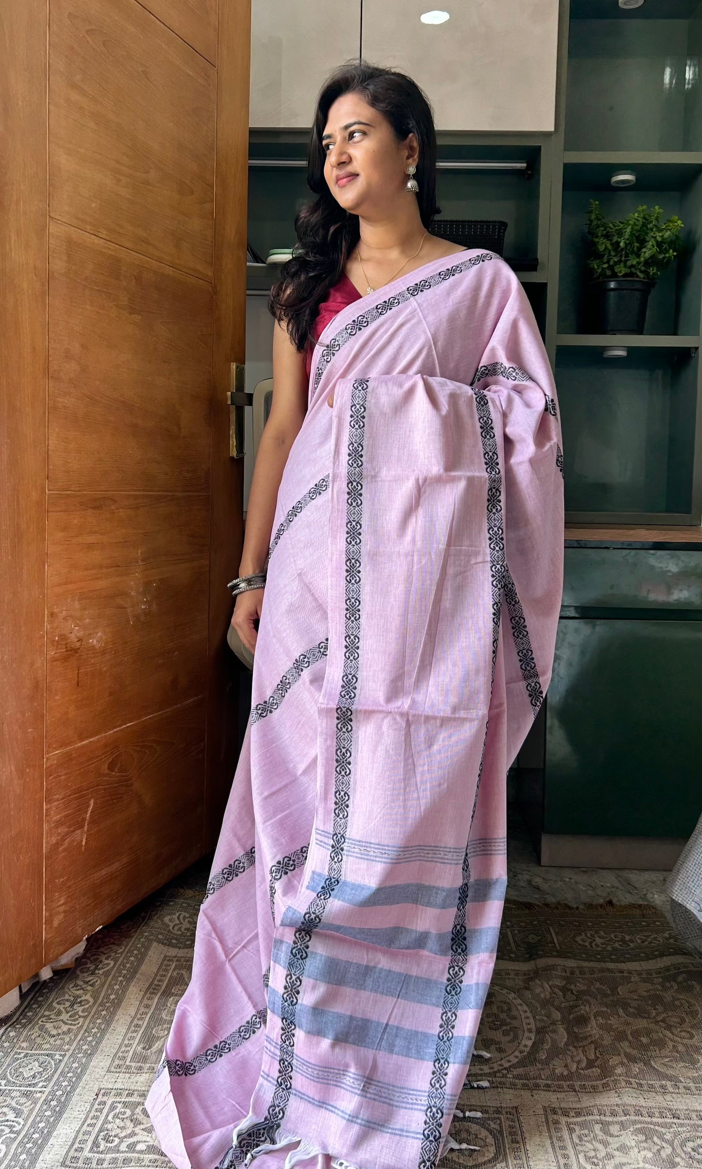 PINK DHANIAKHALI SAREE