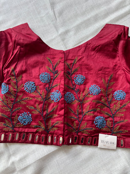 Maroon Embroidered blouse